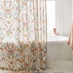 Mariya icon patterned ivory shower curtain urban outfitters